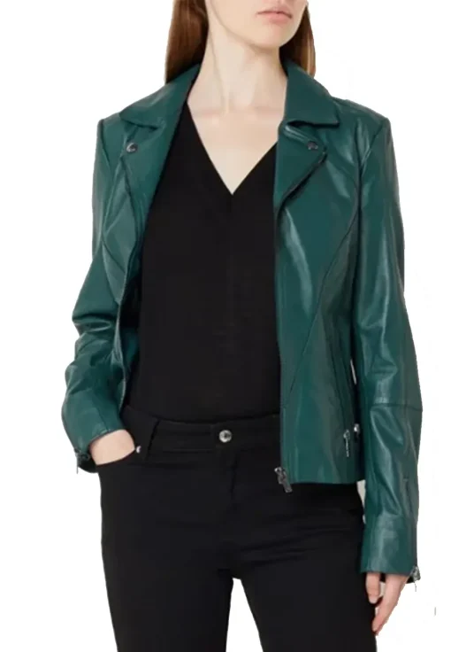 womens-cherry-green-faux-leather-biker-jacket-with-zip-pockets