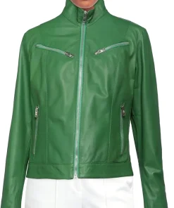 womens-cinzia-green-faux-leather-jacket
