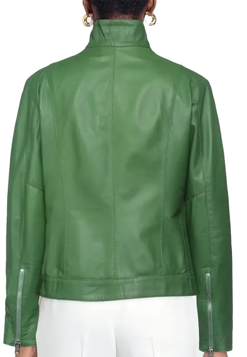 womens-cinzia-green-faux-leather-jacket