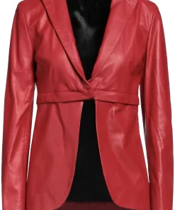 womens-faux-leather-red-blazer