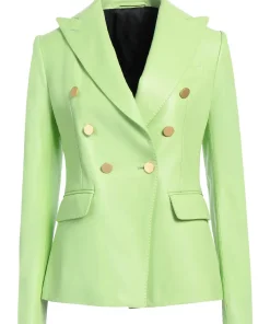 womens-light-green-faux-leather-blazer