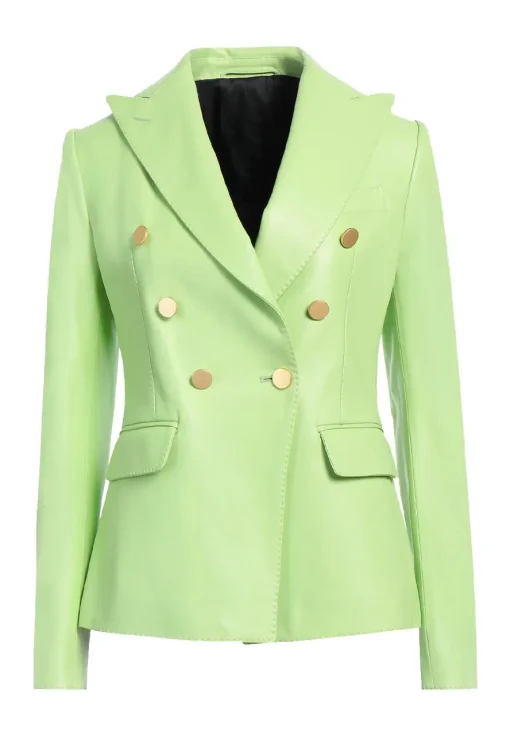 womens-light-green-faux-leather-blazer