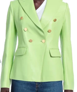 womens-light-green-faux-leather-blazer