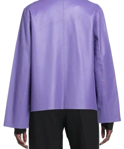 womens-light-purple-faux-leather-blazer
