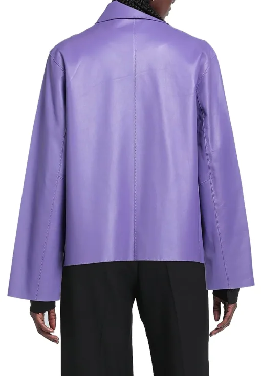 womens-light-purple-faux-leather-blazer