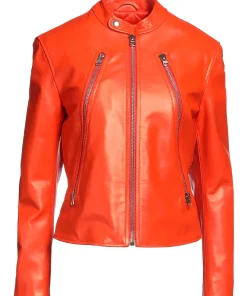 womens-orange-biker-faux-leather-jacket