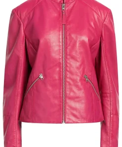 womens-pink-faux-leather-jacket