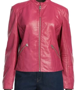 womens-pink-faux-leather-jacket