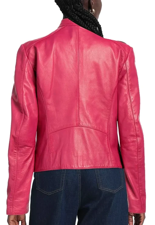 womens-pink-faux-leather-jacket