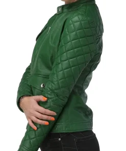 womens-quilted-sleeves-green-faux-leather-jacket