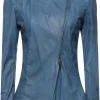 womens-round-collar-blue-faux-leather-biker-jacket