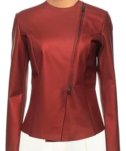 womens-round-collar-brick-red-faux-leather-jacket