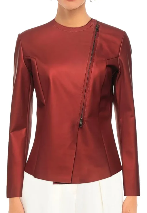 womens-round-collar-brick-red-faux-leather-jacket