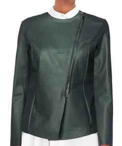 womens-round-collar-green-faux-leather-biker-jacket