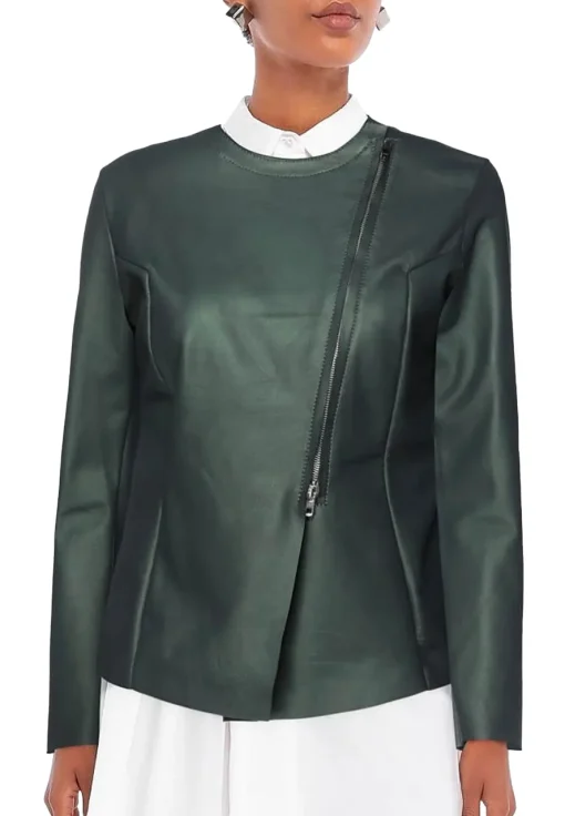 womens-round-collar-green-faux-leather-biker-jacket