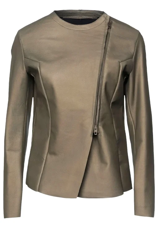 womens-round-collar-khaki-faux-leather-jacket