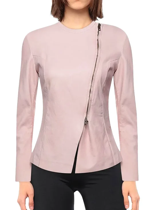 womens-round-collar-light-pink-faux-leather-biker-jacket