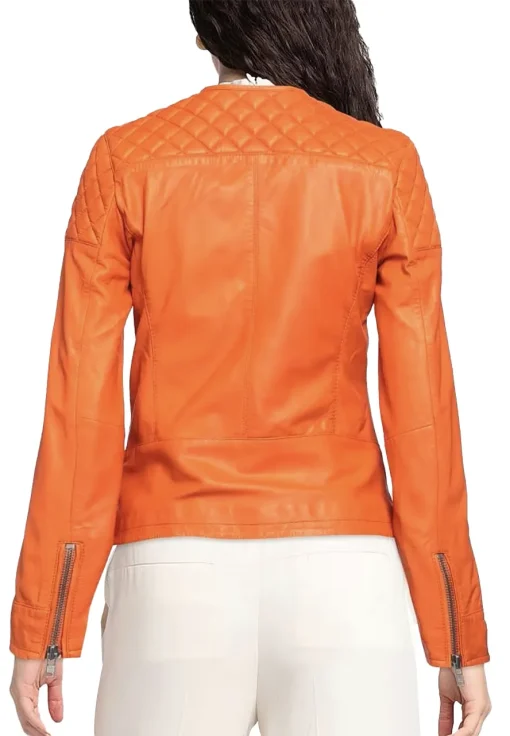 womens-round-collar-orange-faux-leather-biker-jacket