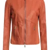 womens-round-collar-orange-faux-leather-jacket
