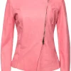 womens-round-collar-pink-faux-leather-biker-jacket