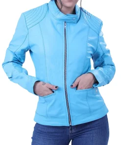 womens-sky-blue-faux-leather-jacket