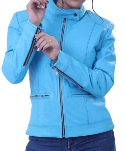 womens-sky-blue-faux-leather-jacket