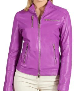 womens-smooth-biker-purple-faux-leather-jacket