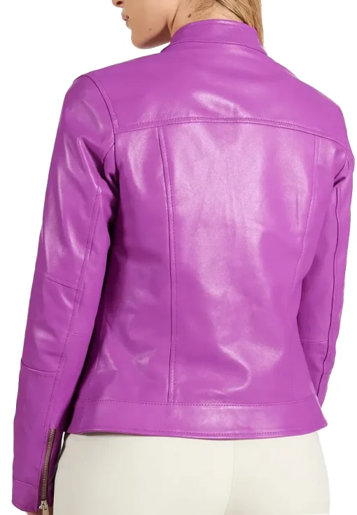 womens-smooth-biker-purple-faux-leather-jacket