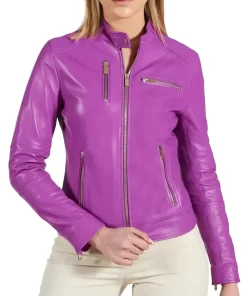 womens-smooth-biker-purple-faux-leather-jacket
