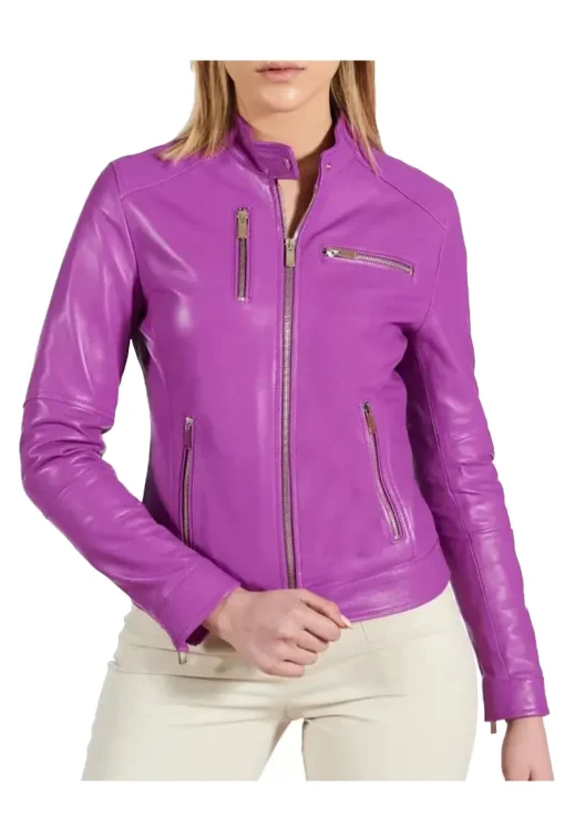 womens-smooth-biker-purple-faux-leather-jacket