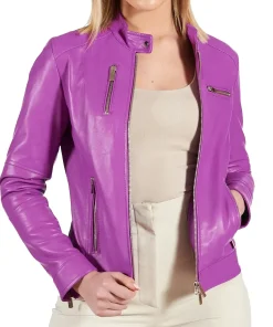 womens-smooth-biker-purple-faux-leather-jacket