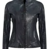 womens-stand-collar-midnight-blue-faux-leather-jacket