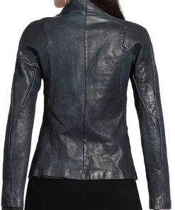 womens-stand-collar-midnight-blue-faux-leather-jacket