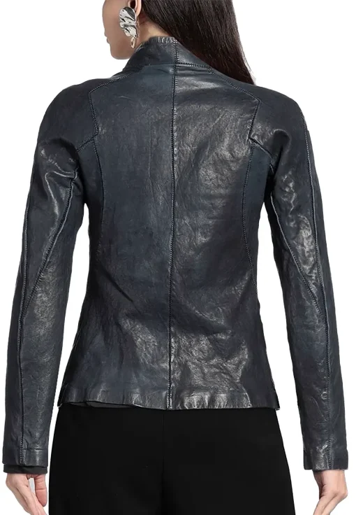womens-stand-collar-midnight-blue-faux-leather-jacket
