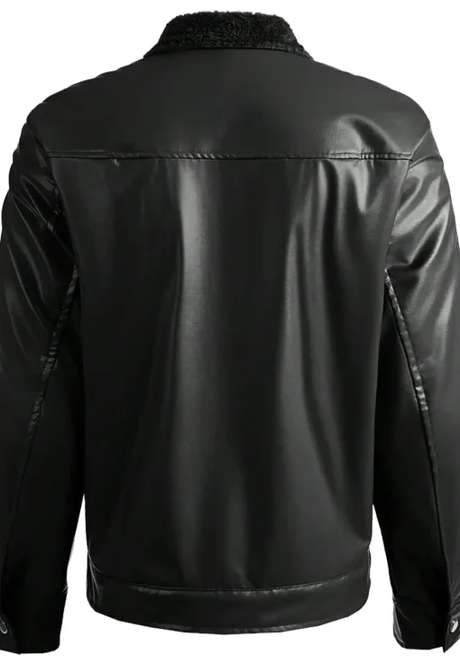 mens-black-faux-leather-teddy-lined-jacket
