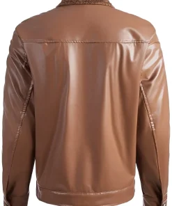mens-brown-faux-leather-teddy-lined-jacket