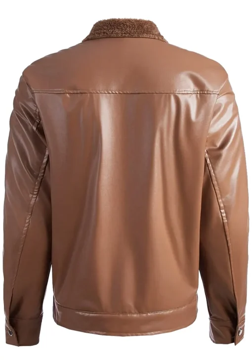 mens-brown-faux-leather-teddy-lined-jacket