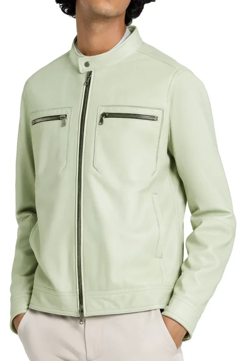 mens-grained-green-faux-leather-jacket
