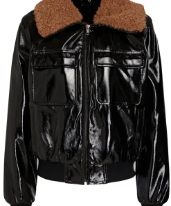womens-aviator-black-faux-leather-fur-collar-jacket
