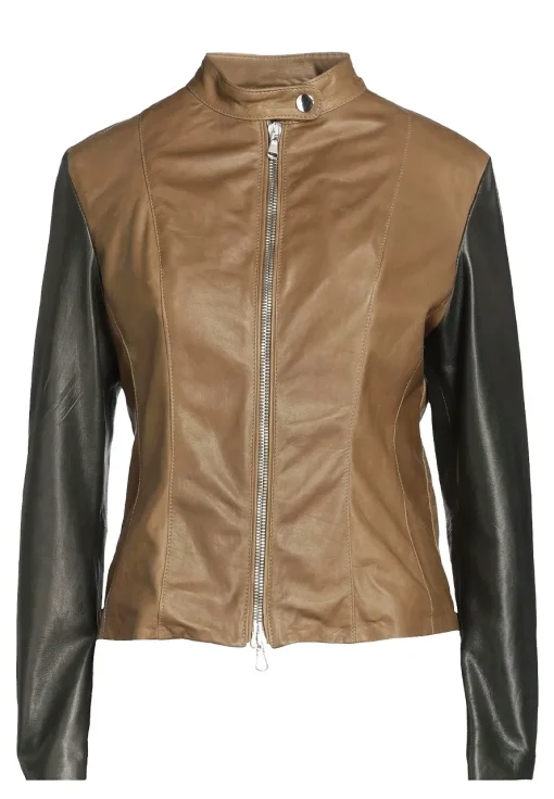 womens-biker-brown-faux-leather-jacket-with-black-sleeve