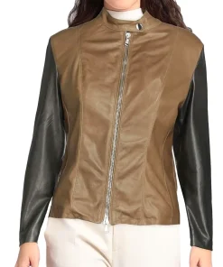 womens-biker-brown-faux-leather-jacket-with-black-sleeve