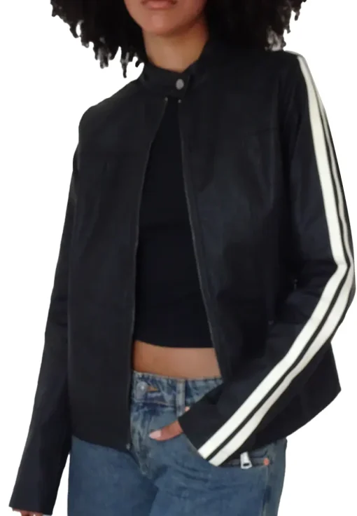 womens-black-faux-leather-biker-jacket-with-ivory-stripe