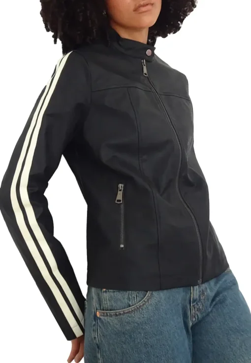womens-black-faux-leather-biker-jacket-with-ivory-stripe