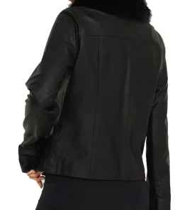 womens-black-faux-leather-fur-collar-jacket