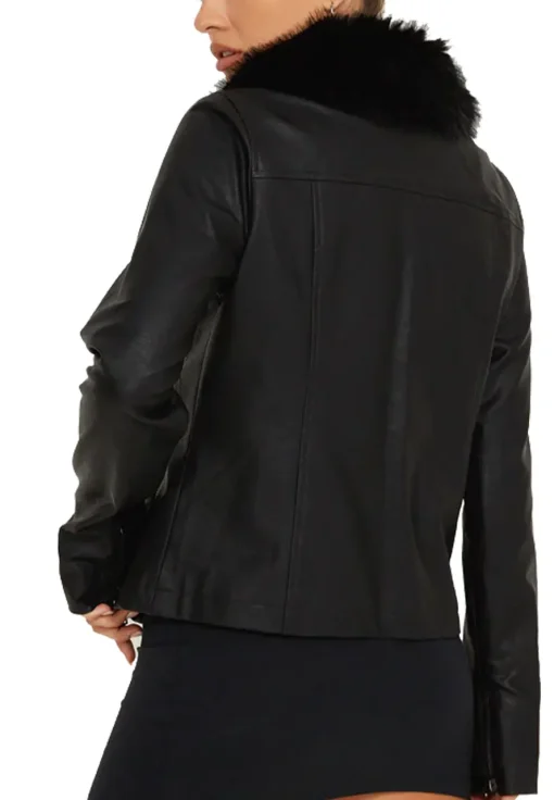 womens-black-faux-leather-fur-collar-jacket
