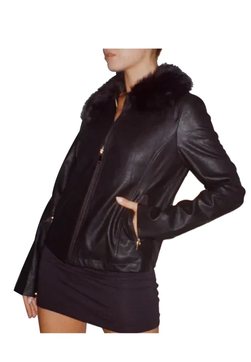 womens-black-faux-leather-fur-collar-jacket