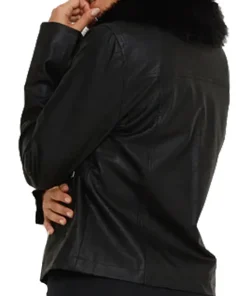 womens-black-faux-leather-fur-collar-jacket