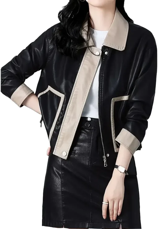 womens-black-faux-leather-jacket