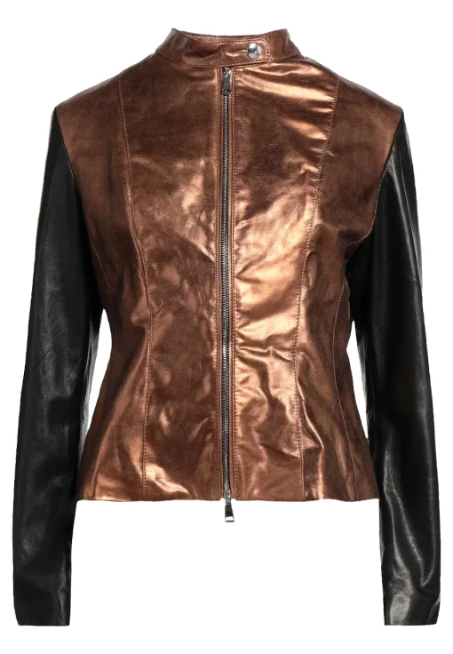 womens-black-sleeve-bronze-faux-leather-biker-jacket