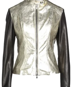 womens-black-sleeve-silver-faux-leather-biker-jacket